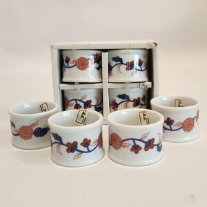 NOS Fitz & Floyd Mandarin Garden Napkin Rings‎ Floral Set Of 8
